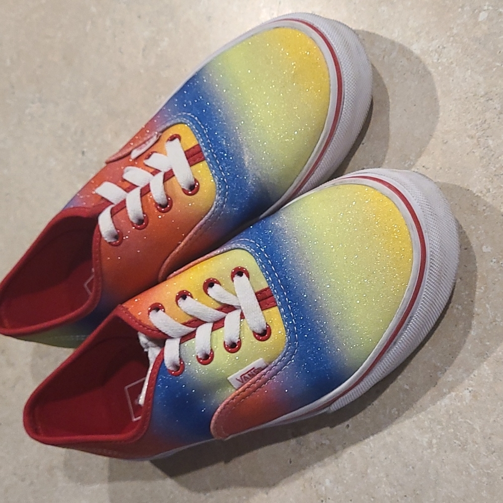 Sparkly rainbow Vans